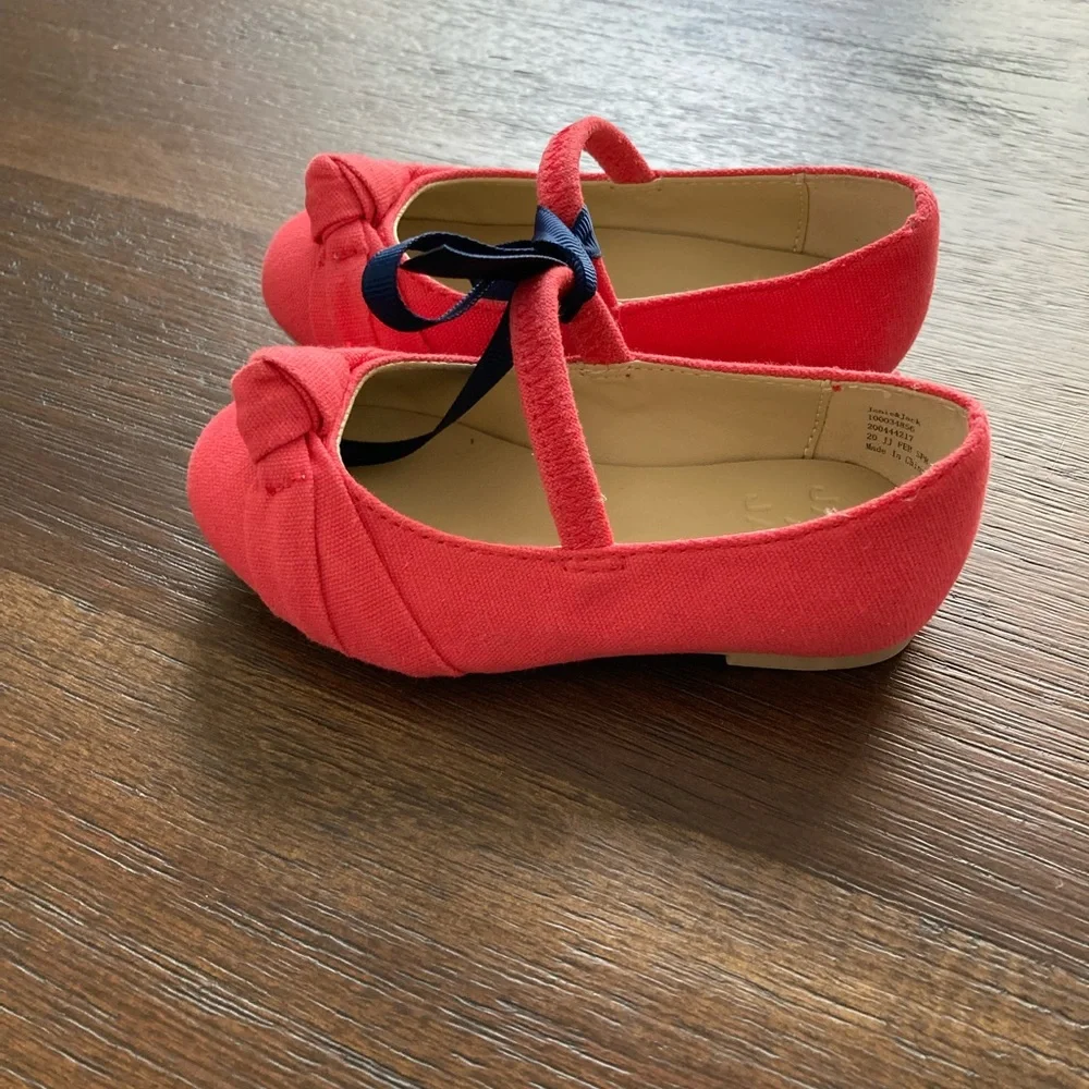 Janie And Jack Red fabric Mary Jane shoes 6